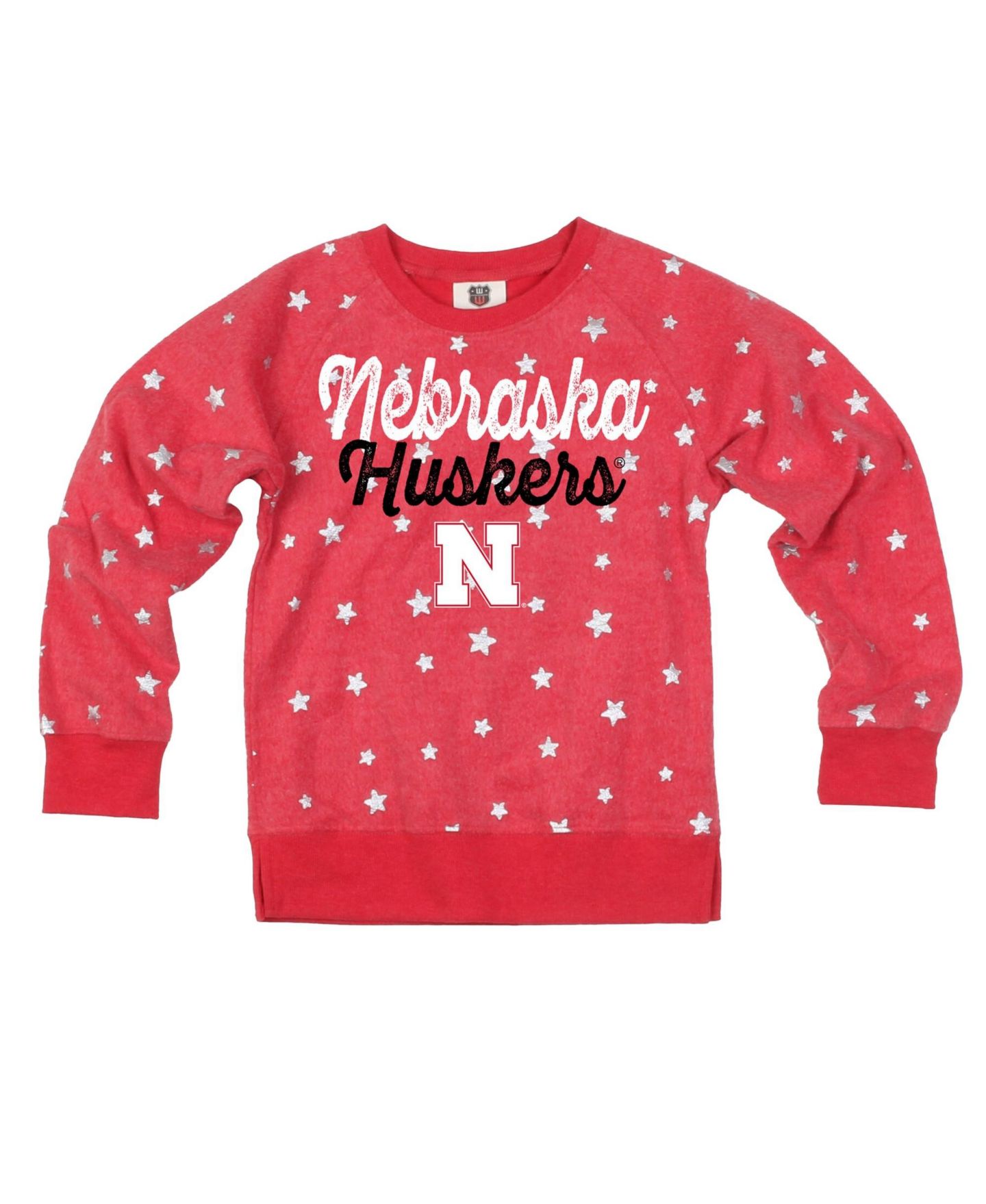 Толстовка Wes & Willy Scarlet Nebraska Huskers Shimmer Star Reverse Fleece для девочек — фото 1