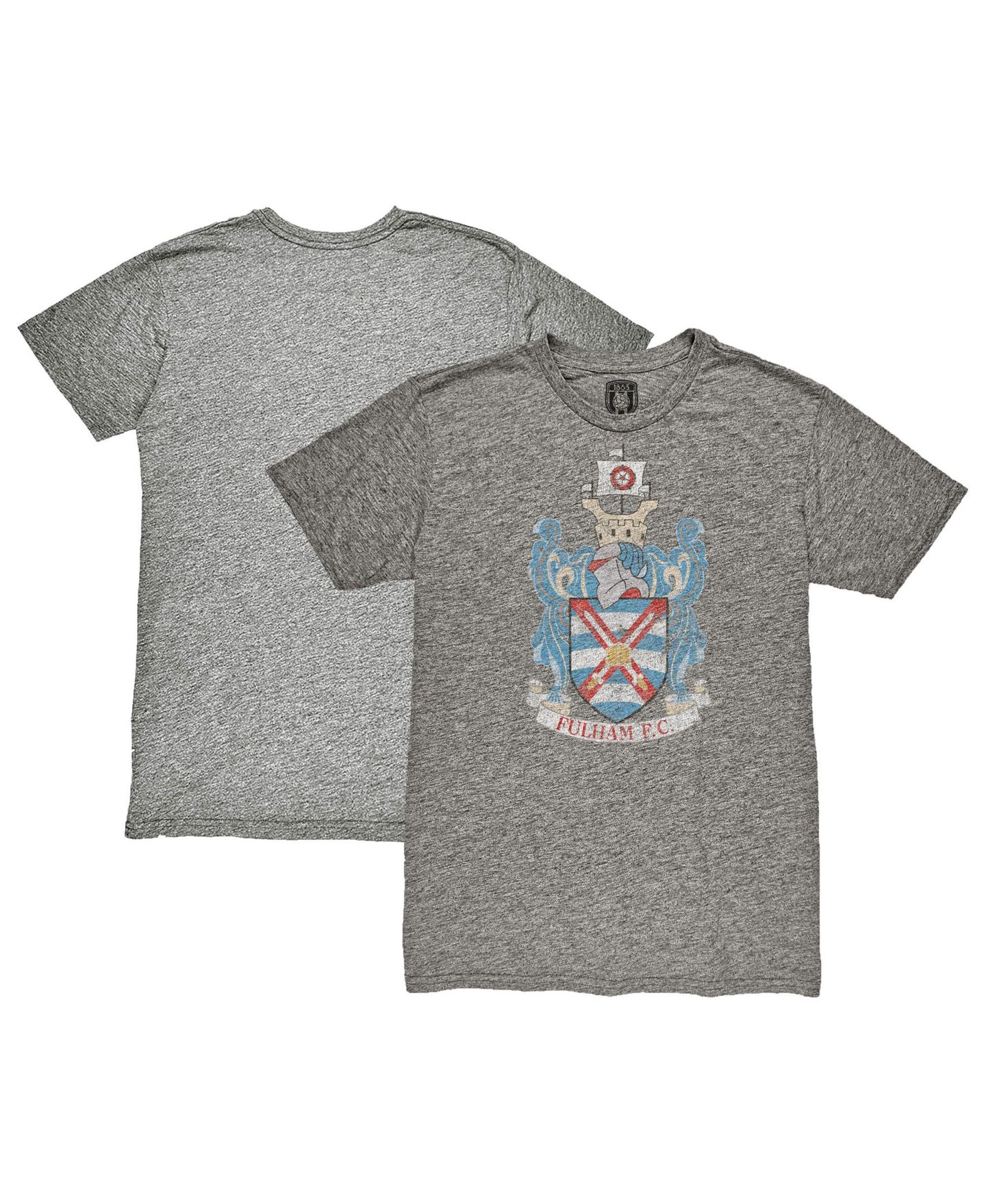 Мужская футболка 1863FC Heather Gray Fulham 1895 Crest Tri-Blend — фото 1