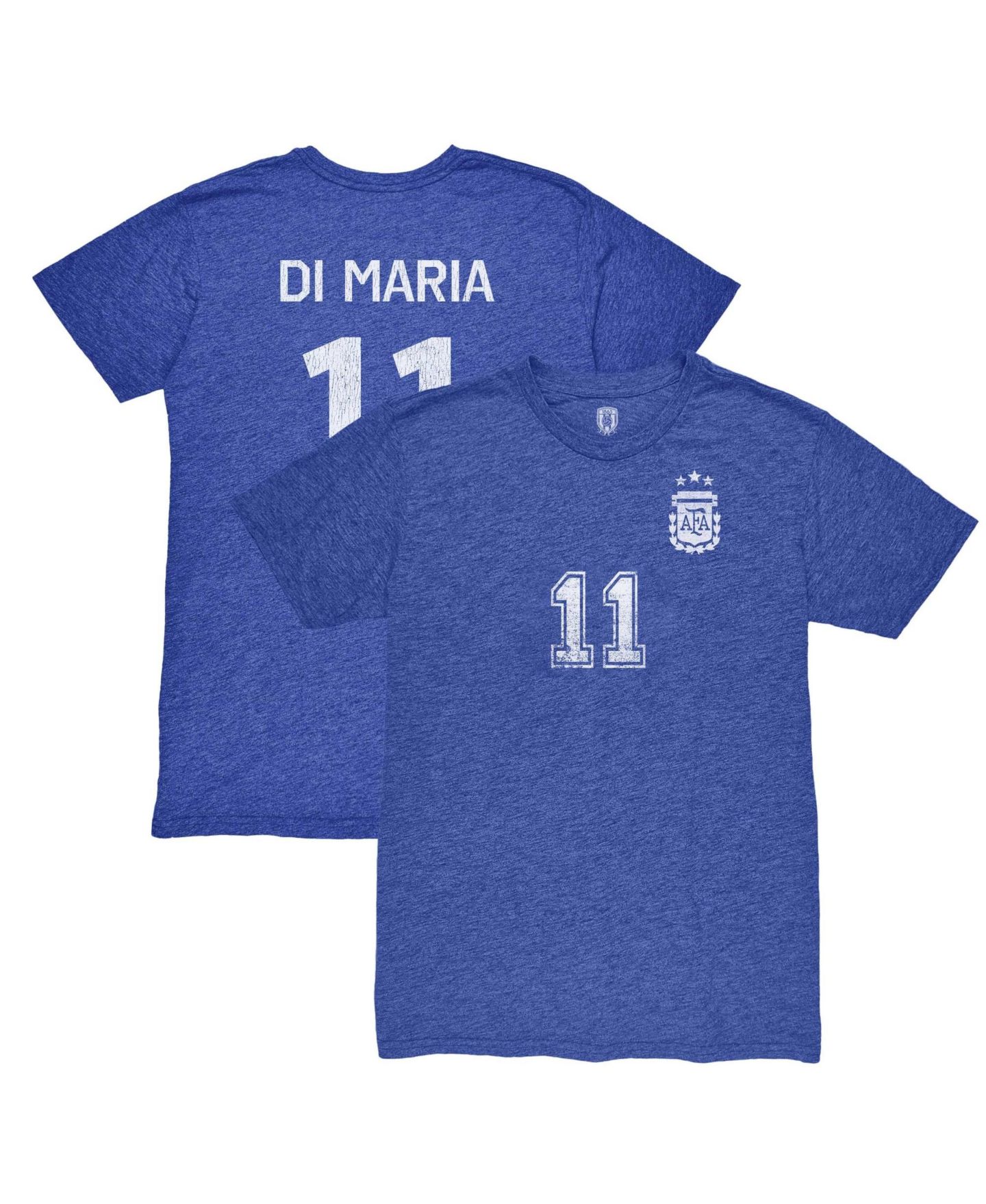 Мужская футболка 1863FC Angel Di Maria Blue Argentina National Team Retro Player Tri-Blend — фото 1