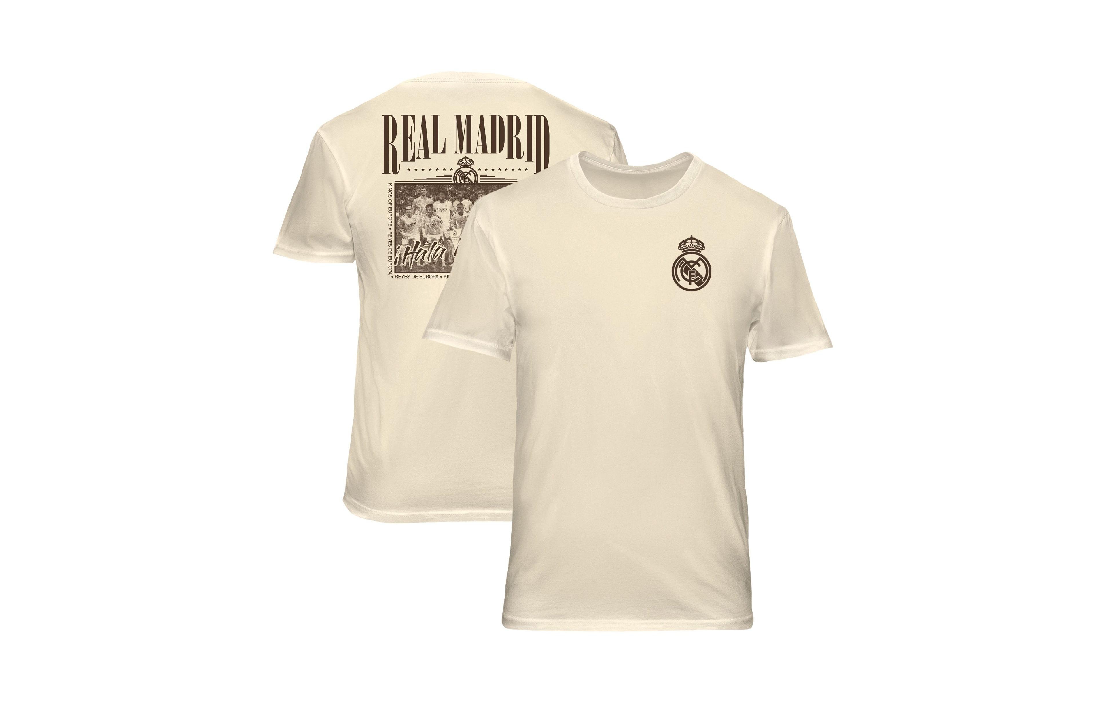 1863FC Men's Cream Real Madrid Vintage Soft Wash T-Shirt
