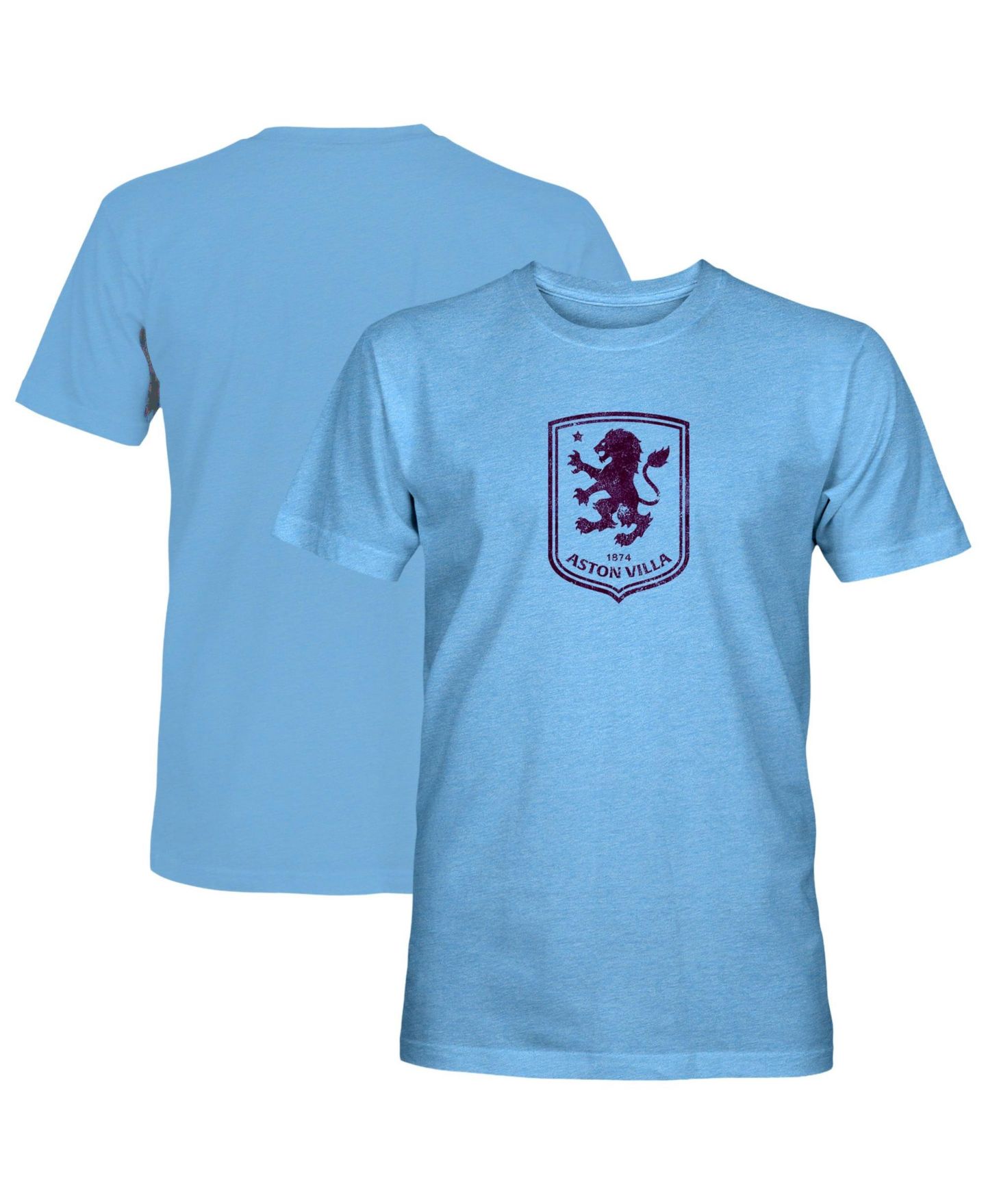 Мужская футболка 1863FC Light Blue Aston Villa Mono Badge Vintage Tri-Blend — фото 1
