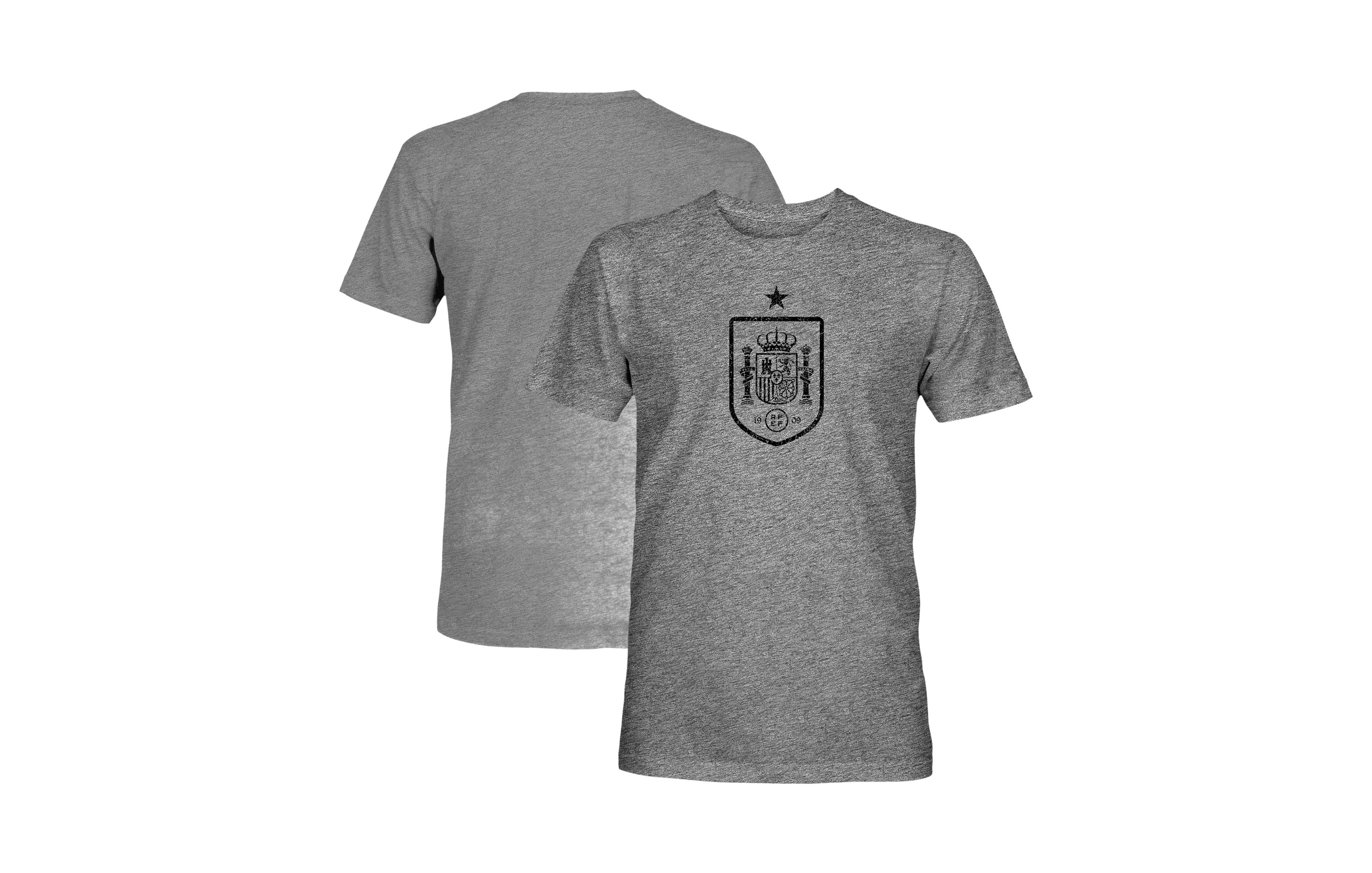 1863FC Men's Gray Spain National Team Mono Badge Vintage Tri-Blend T-Shirt