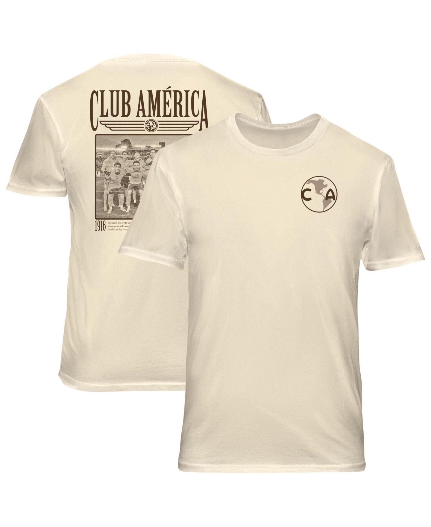 Мужская футболка 1863FC Cream Club America Vintage Soft Wash — фото 1