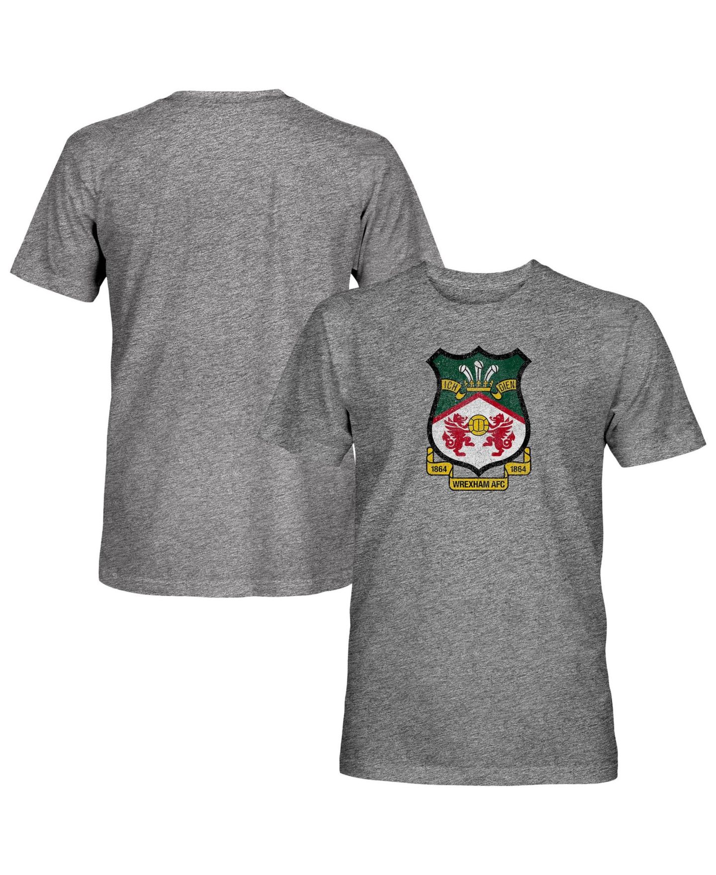 Мужская футболка 1863FC Gray Wrexham Left Chest Badge Vintage Tri-Blend — фото 1