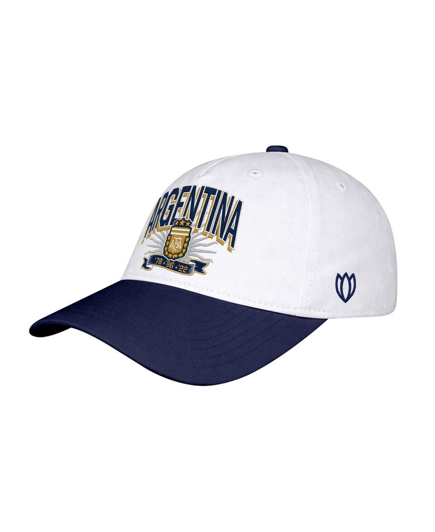 Мужская кепка 1863FC White Argentina National Team Drop Shadow Wordmark High Point Adjustable Hat — фото 1