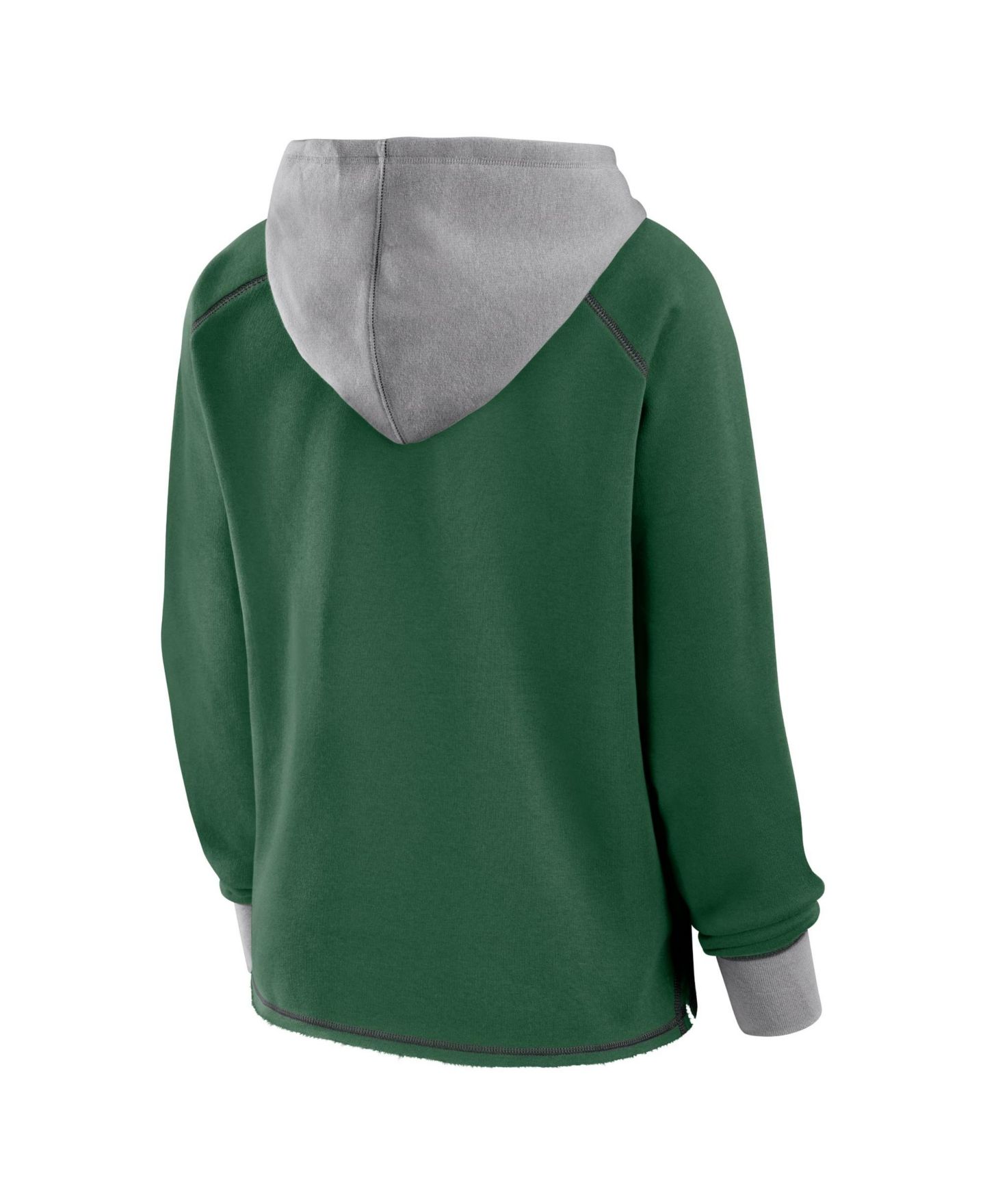 Женское худи Logo Athletic Green New York Jets Boom Fleece Pullover V-Neck — фото 3