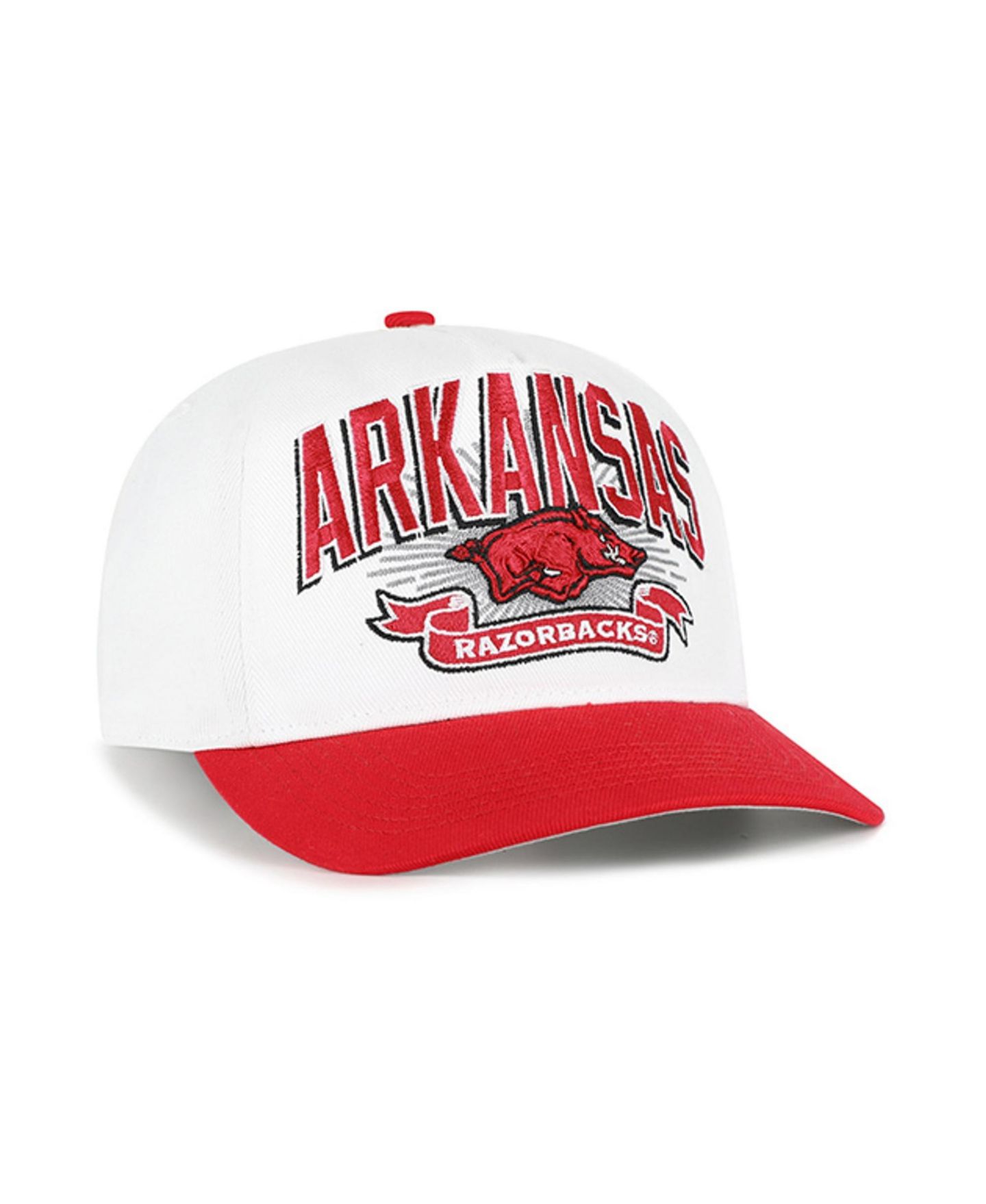 Мужская кепка '47 Brand White Arkansas Razorbacks Prime Play Hitch Adjustable Hat — фото 2