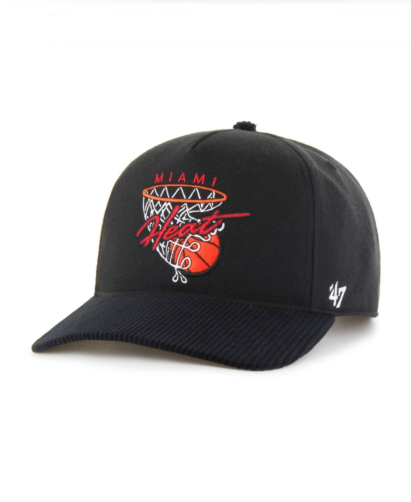 Мужская кепка '47 Brand Black Miami Heat Nothing But Net Hitch Adjustable Hat — фото 2
