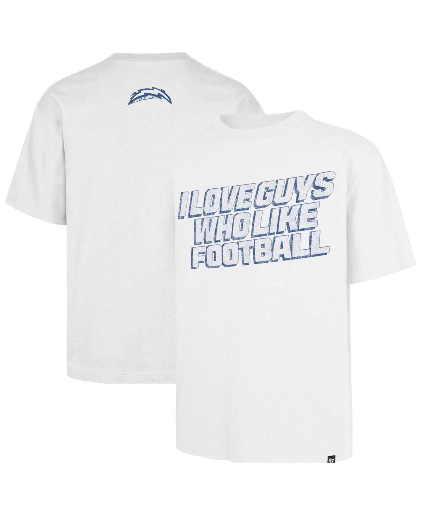 Футболка '47 Brand White Los Angeles Chargers I Love Guys Who Like Football Foundation — фото 1