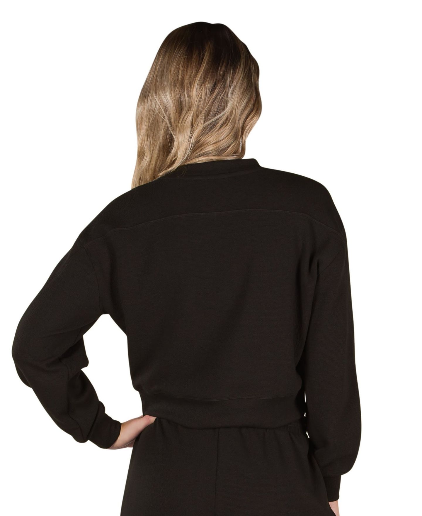 Женский топ Concepts Sport Black Philadelphia Eagles Kingston Long-Sleeve Lounge Cropped — фото 2