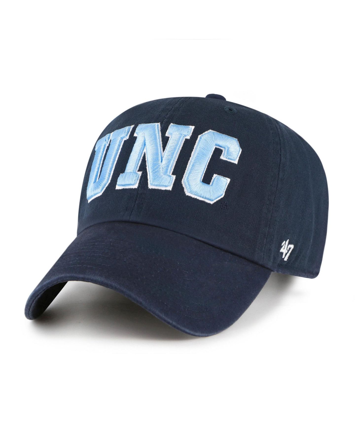 Головные уборы '47 Brand North Carolina Tar Heels Navy Clean Up Adjustable Hat — фото 1