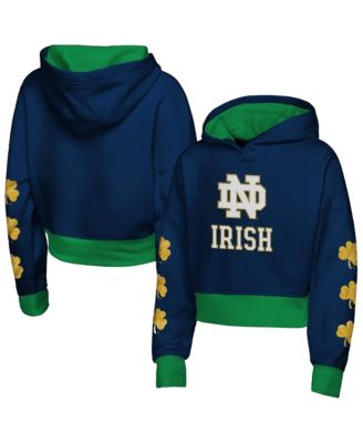 Big Girls' Navy Notre Dame Fighting Irish Fair Catch Poly Fleece Hoodie