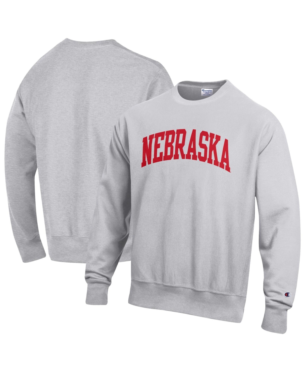 Champion Men's Gray Nebraska Huskers Reverse Weave Fleece Sweatshirt - Gray