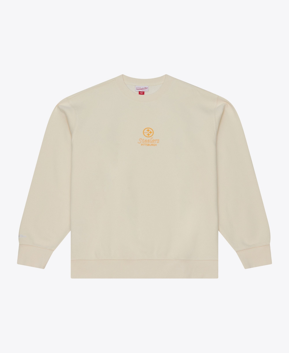 Mitchell & Ness Men's Cream Pittsburgh Steelers Core Essentials Micro Logo Fleece Sweatshirt - Cream