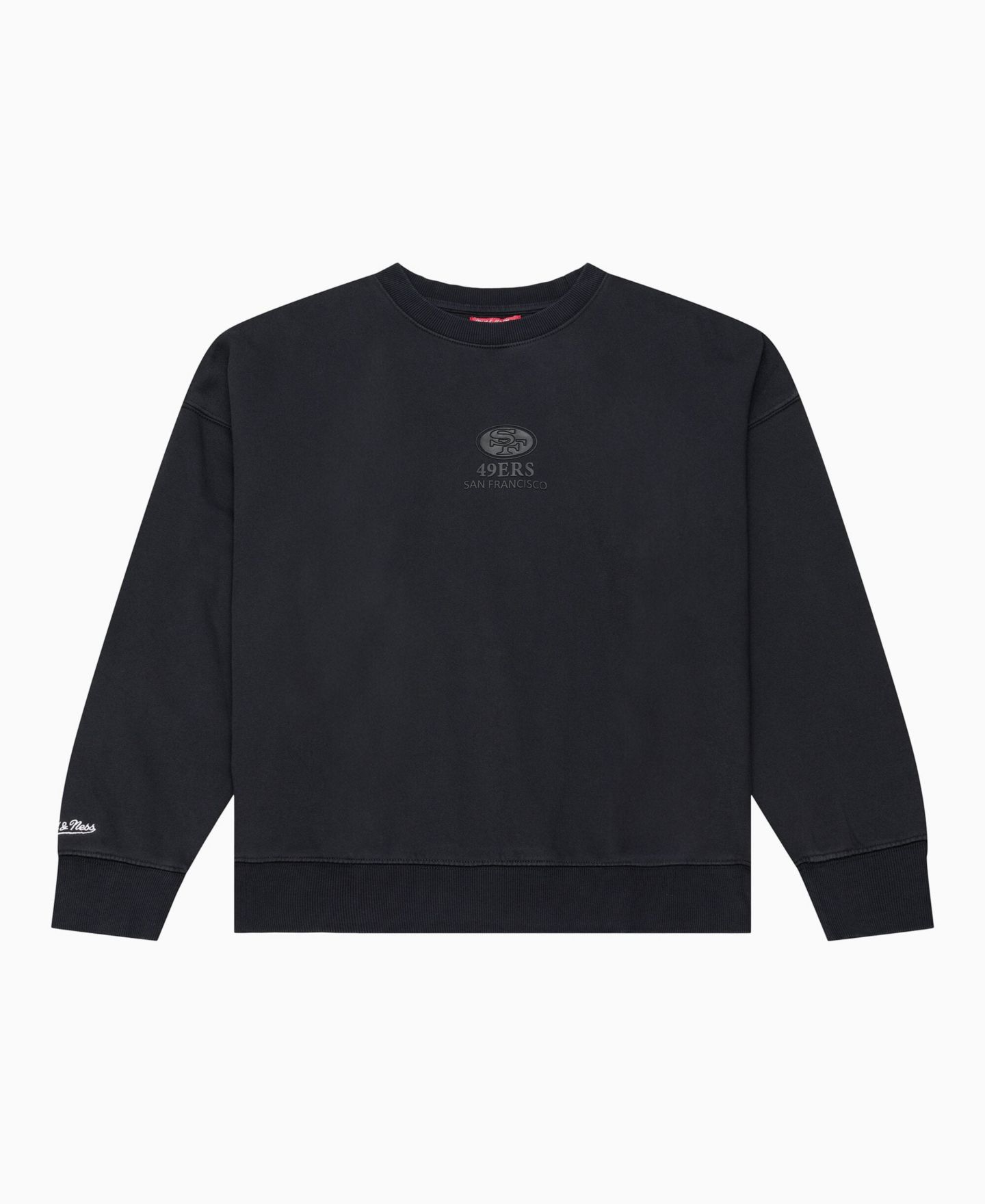 Женская толстовка Mitchell & Ness Black San Francisco 49ers Core Essentials Micro Logo Fleece — фото 1