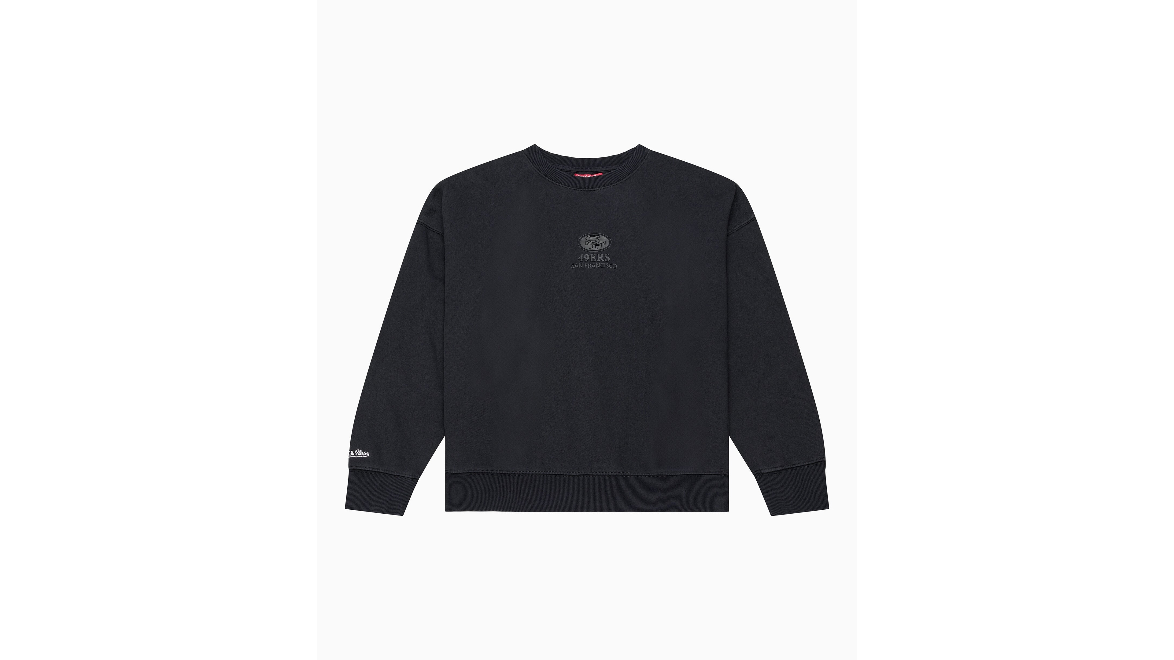 Mitchell & Ness Women's Black San Francisco 49ers Core Essentials Micro Logo Fleece Sweatshirt