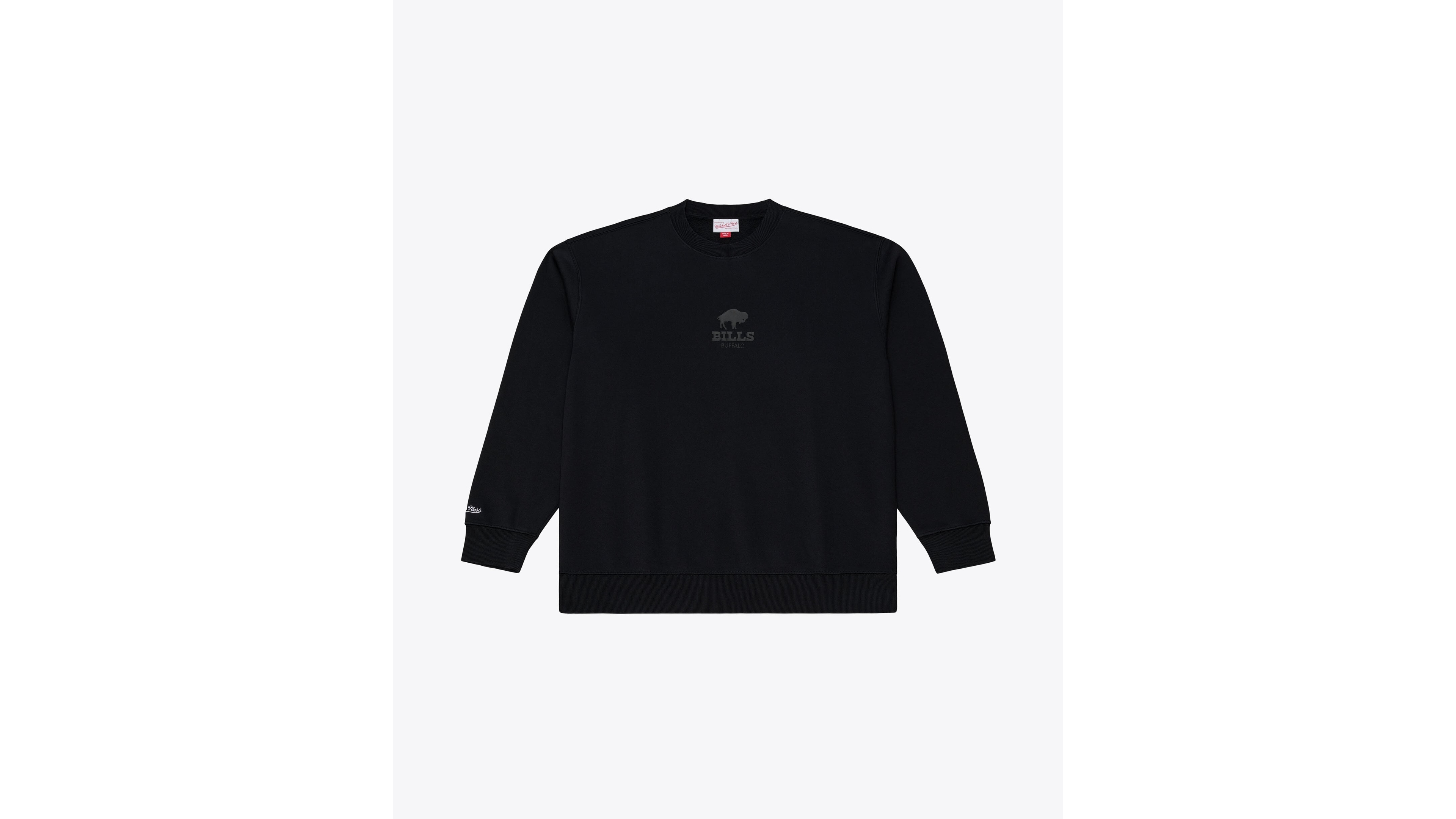 Mitchell & Ness Men's Black Buffalo Bills Core Essentials Micro Logo Fleece Sweatshirt