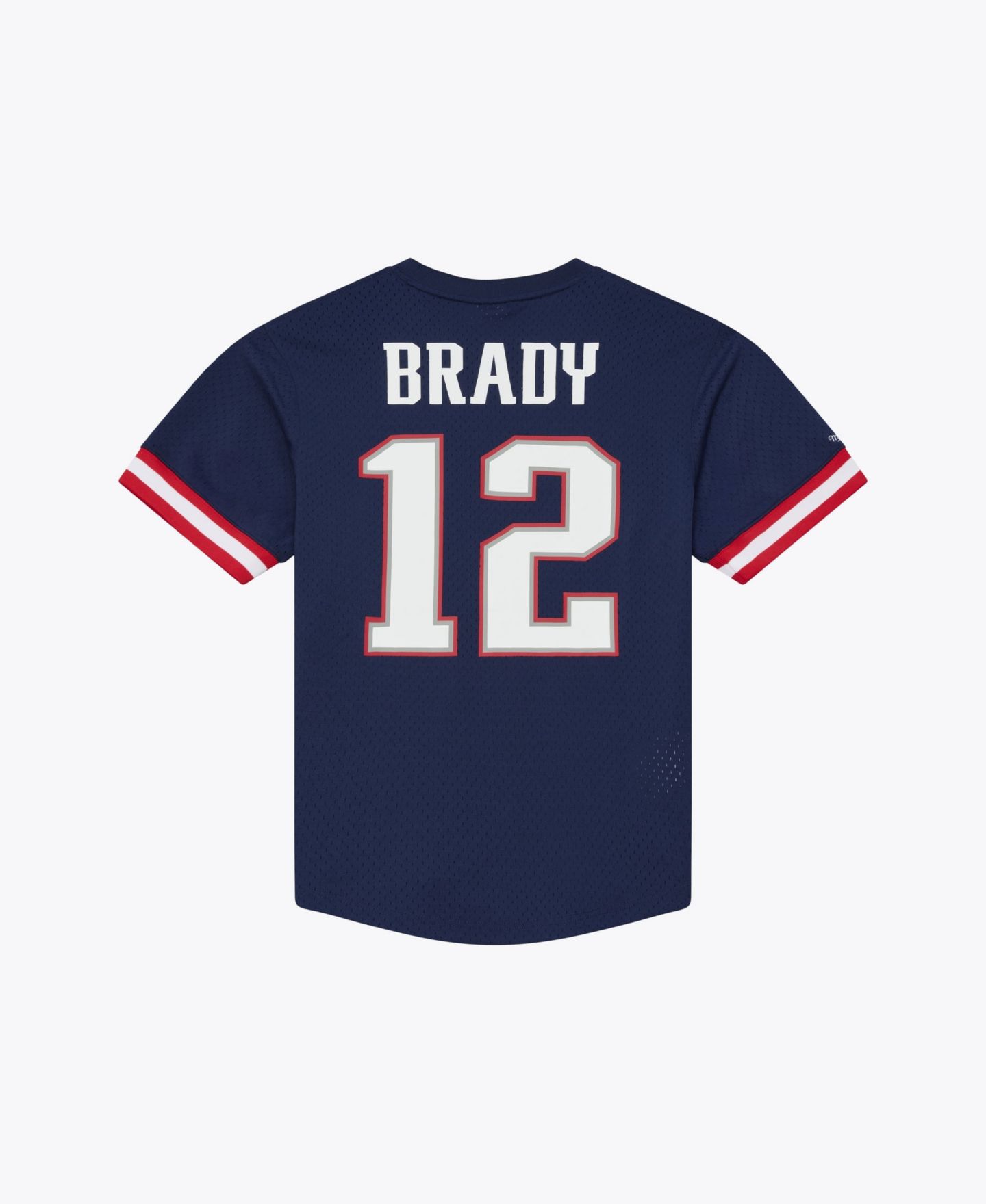 Мужской топ Mitchell & Ness Tom Brady Navy New England Patriots Retired Player Name & Number Mesh — фото 3