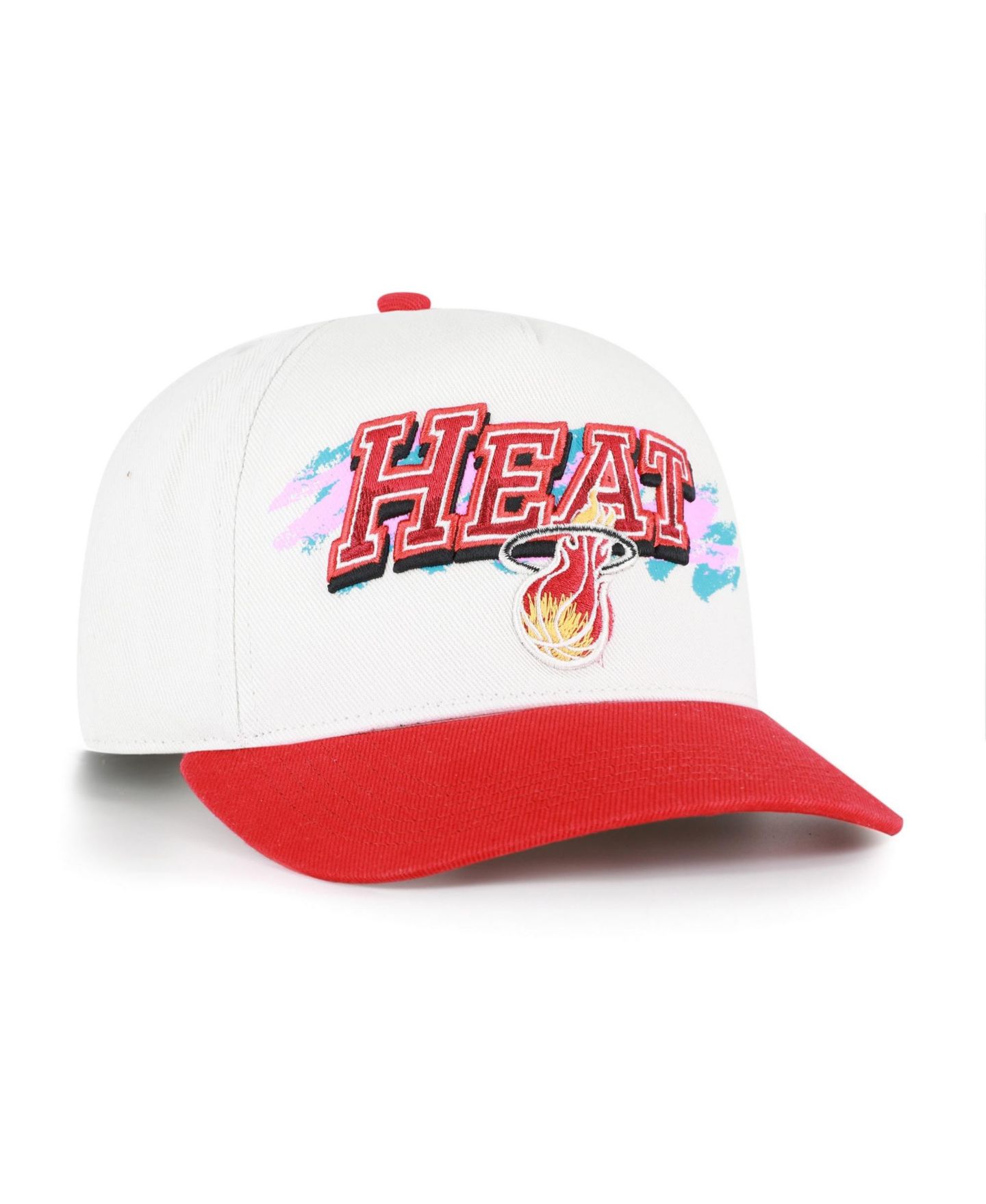 Мужская кепка '47 Brand Cream/Red Miami Heat City Paint Hitch Adjustable Hat — фото 2