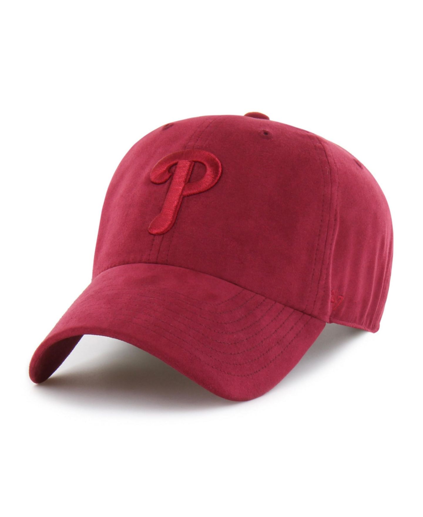 Головной убор '47 Brand Red Philadelphia Phillies Fall Feelings Ballpark Suede Clean Up Hat — фото 1