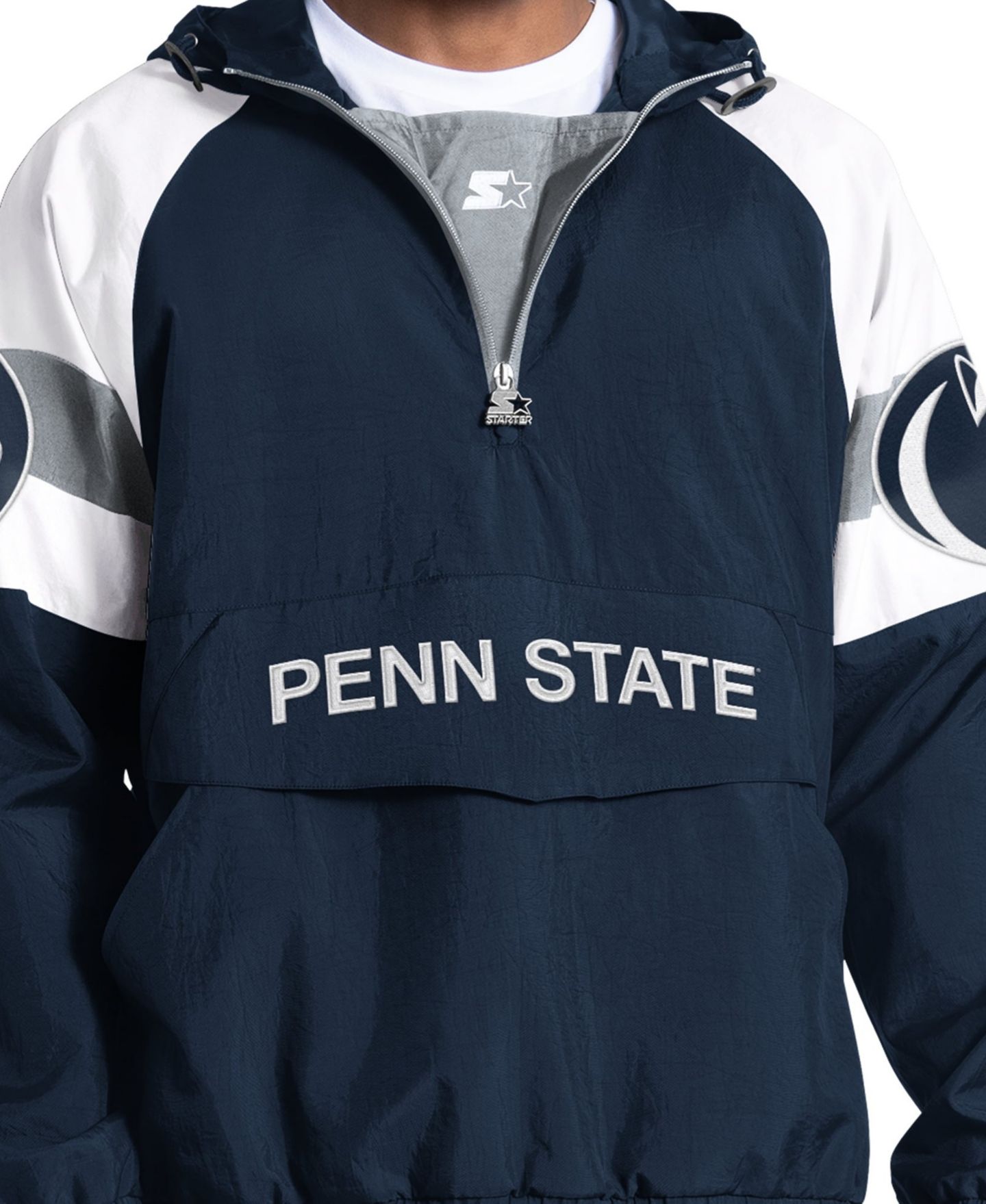 Мужская куртка Starter Navy Penn State Nittany Lions Street Cut Half-Zip — фото 4