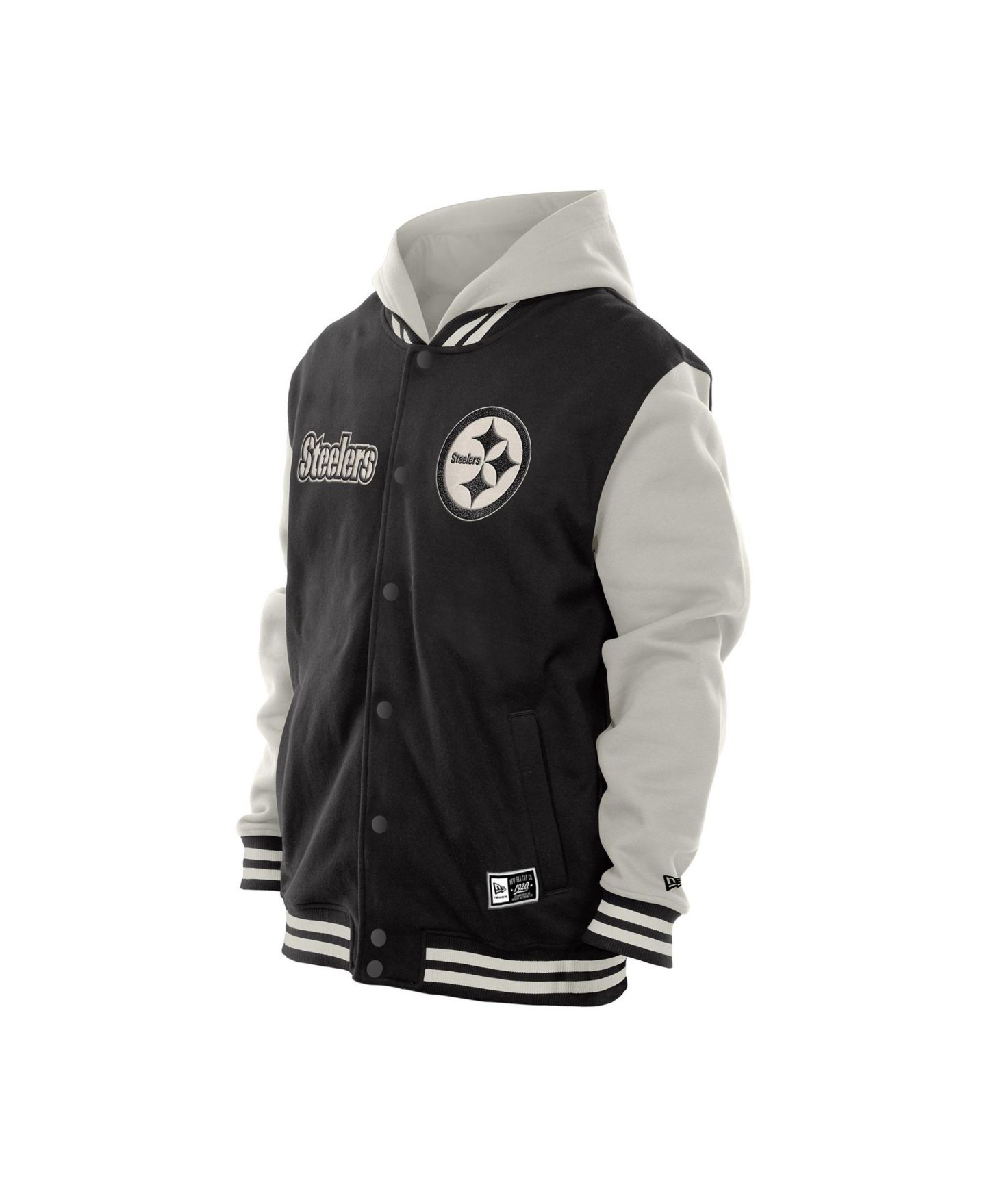 Мужская куртка New Era Black/Gray Pittsburgh Steelers Full-Snap Fleece Hooded — фото 3