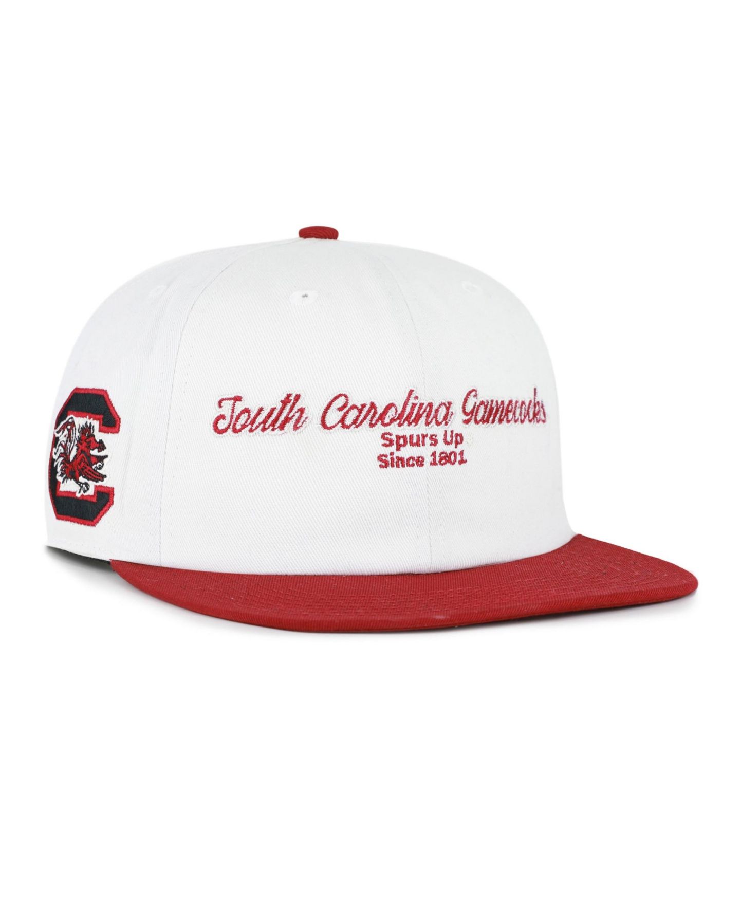 Мужская кепка '47 Brand White/Garnet South Carolina Gamecocks Script Stack Relaxed Captain Adjustable Hat — фото 1