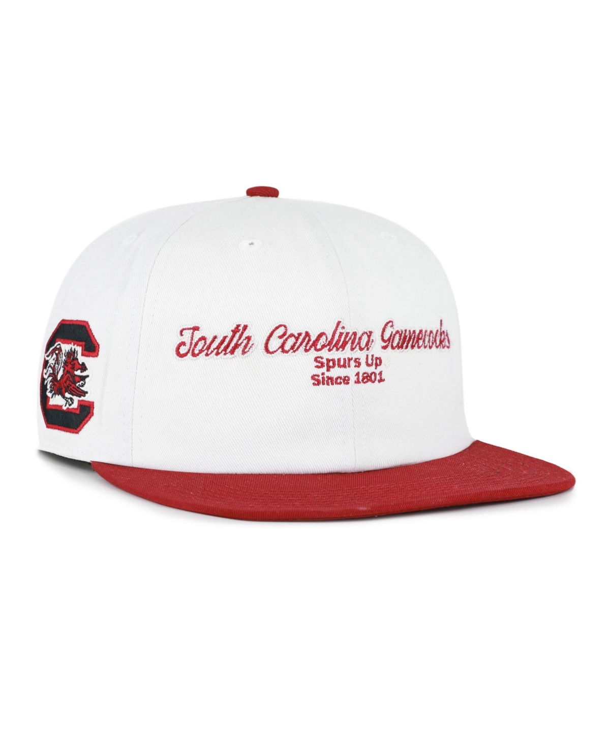 '47 Brand Men's White/Garnet South Carolina Gamecocks Script Stack Relaxed Captain Adjustable Hat - White, Garnet