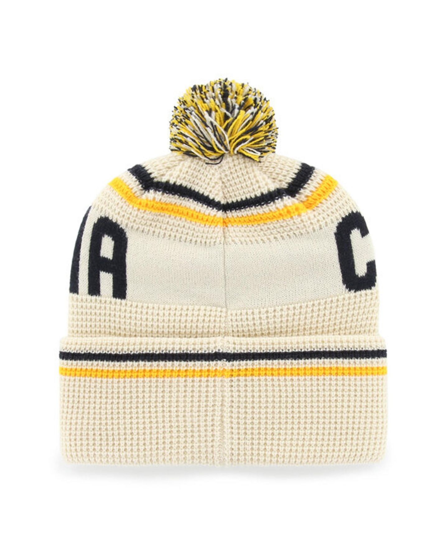 Головной убор '47 Brand Cream Cal Bears Quattrle Waffle Cuffed Knit Pom Hat — фото 2