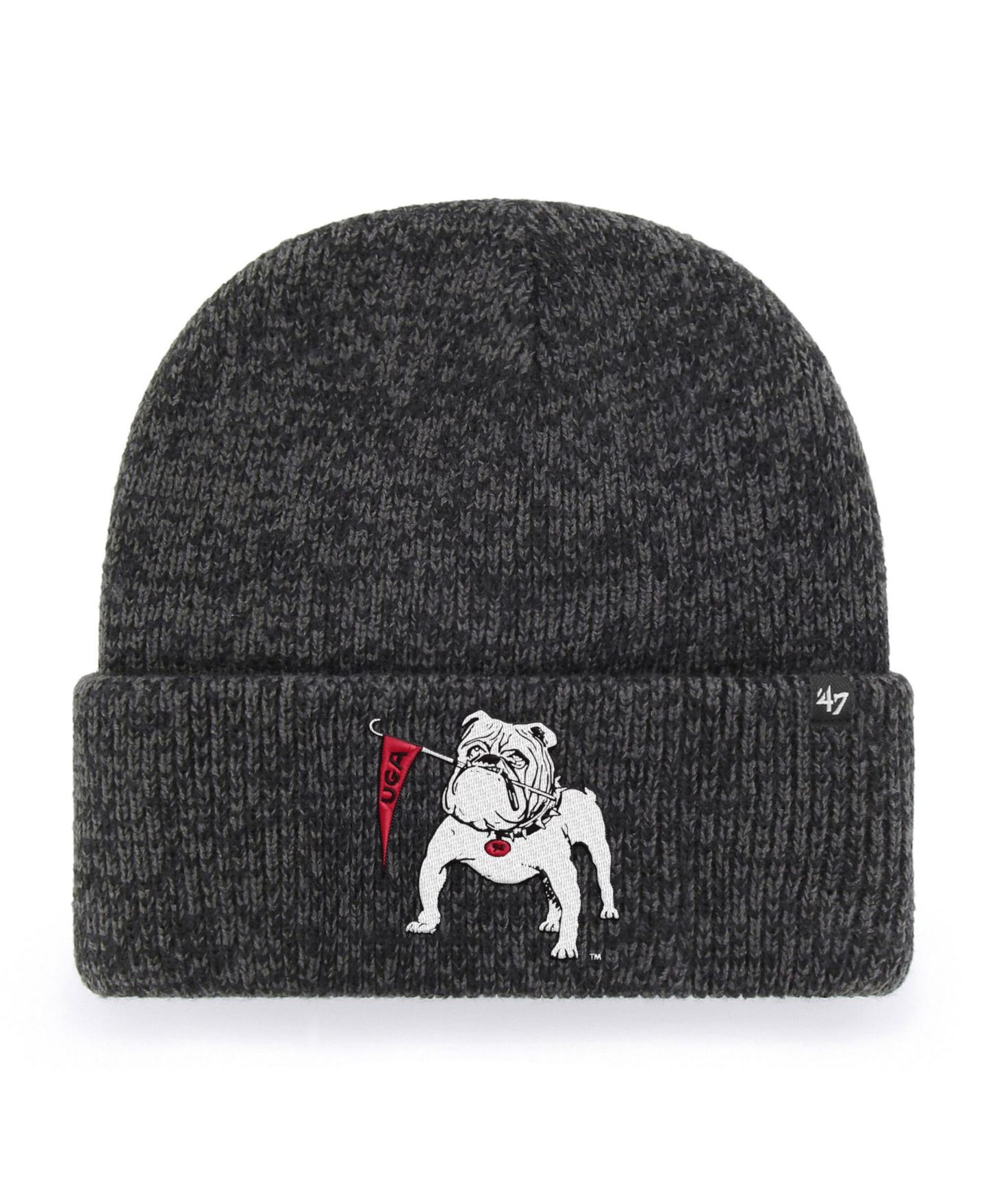 Шапка '47 Brand Black Georgia Bulldogs Brain Freeze Cuff Knit Hat — фото 1