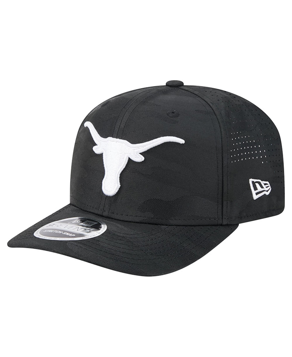 New Era Men's Black Texas Longhorns Perforated Camo 9SEVENTY Adjustable Hat - Black