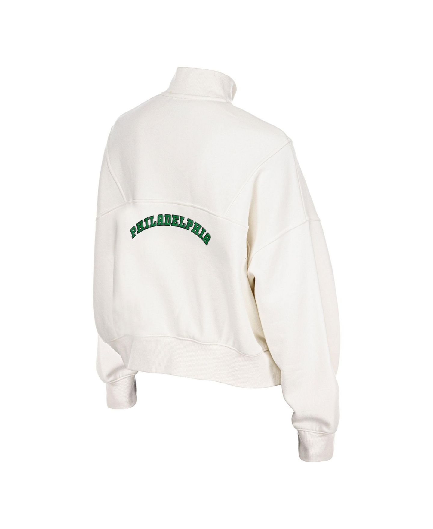 Женский свитер New Era Cream Philadelphia Eagles Academic Quarter-Zip Pullover — фото 4