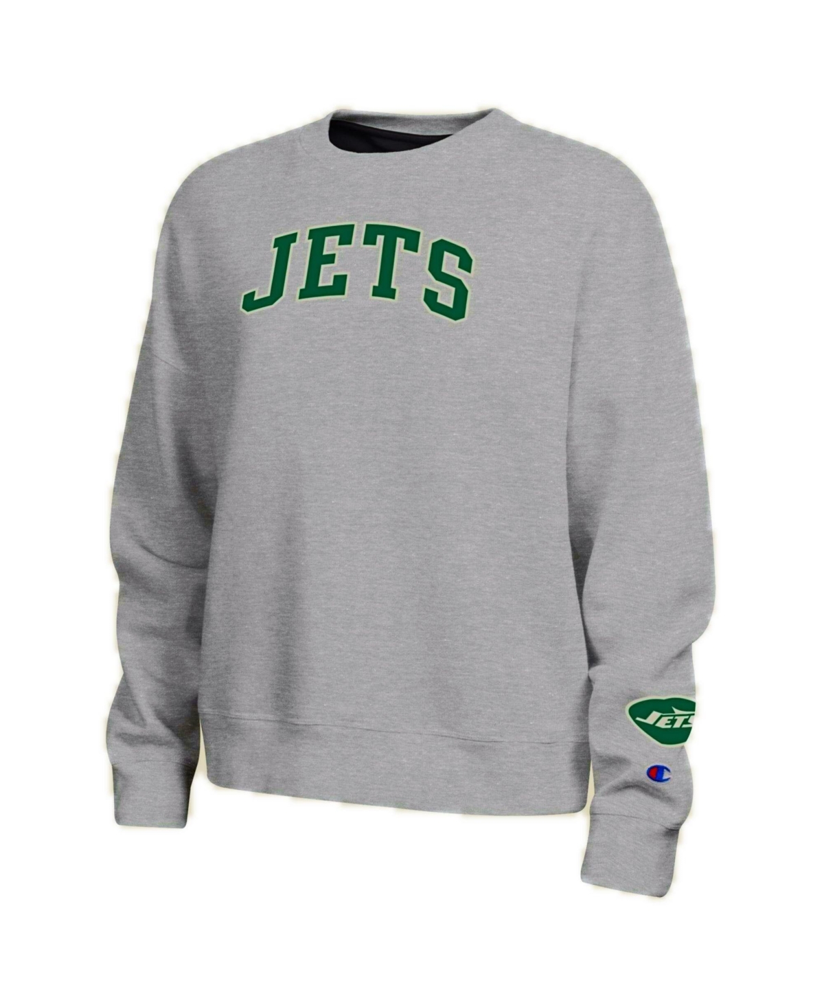 Champion New York Jets Women's Contrast Lined Sweatshirt - Heather Gray - Heather Gray, Navy
