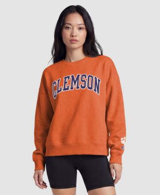Women's Orange Clemson Tigers Fleece Crew Sweatshirt