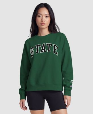 Women's Green Michigan State Spartans Fleece Crew Sweatshirt