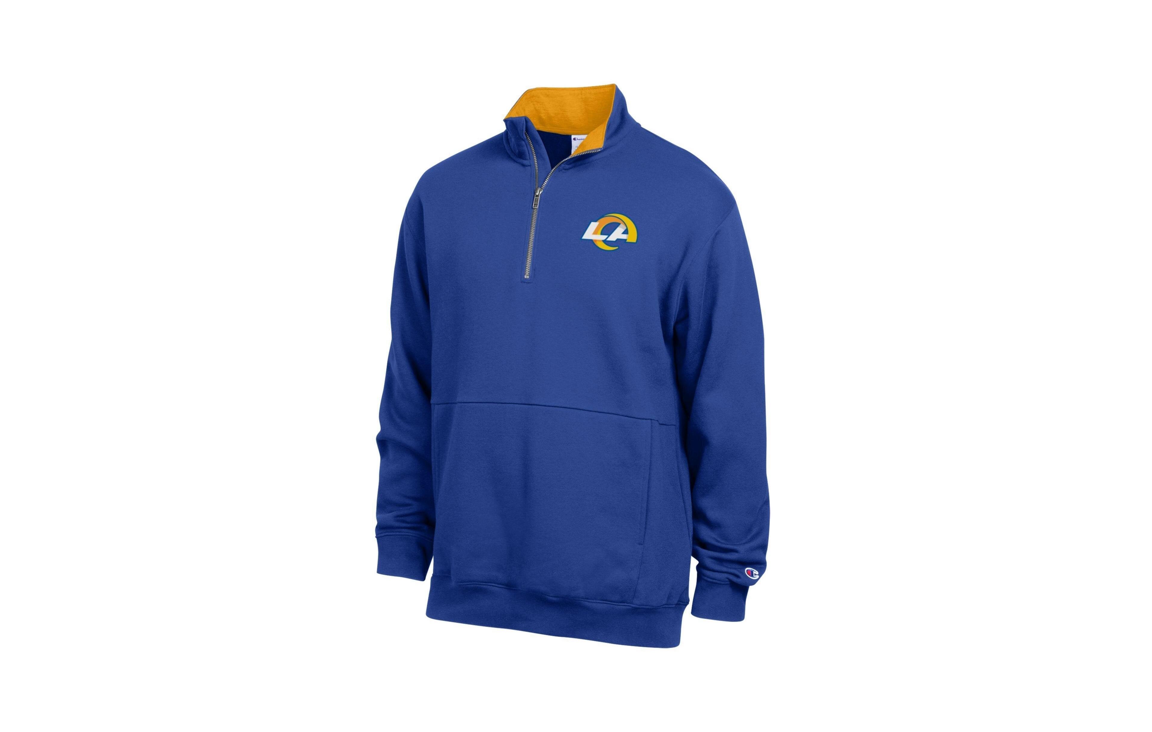 Champion Men's Royal/Gold Los Angeles Rams Fleece Quarter-Zip Pullover