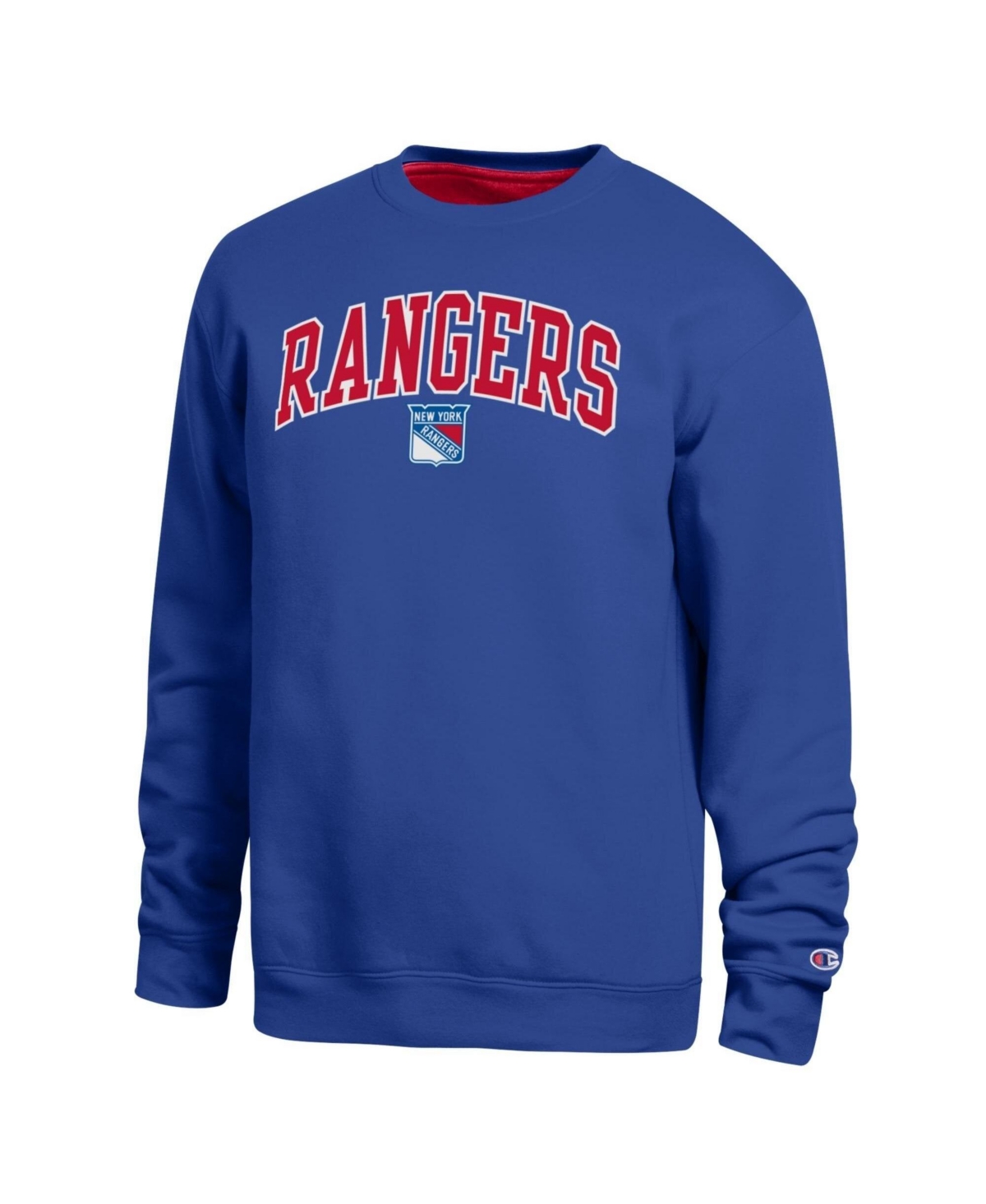 Champion Men's Royal New York Rangers Contrast Sweatshirt - Royal, Scarlet