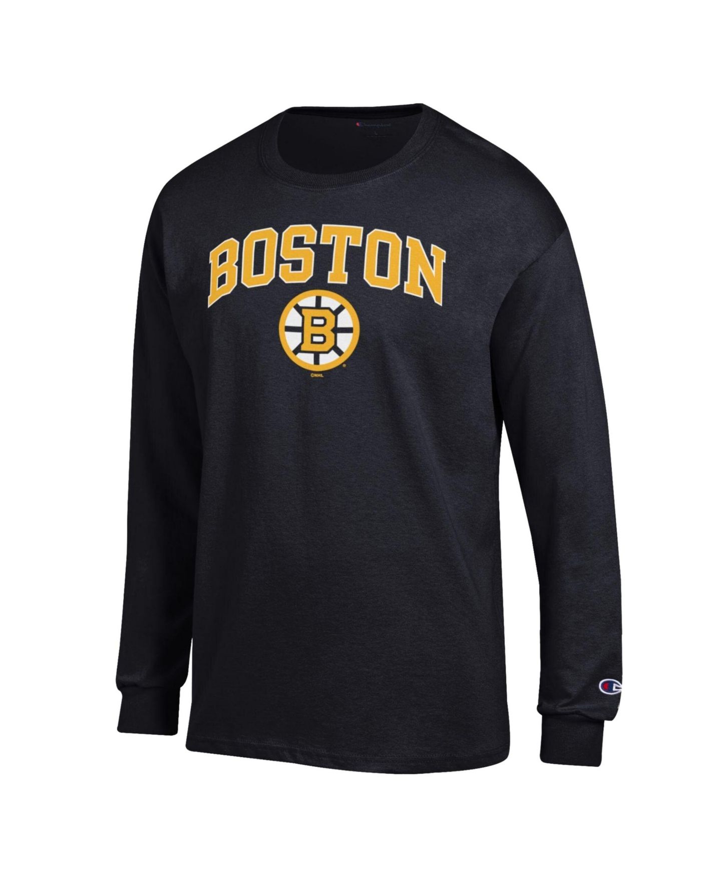 Мужская футболка Champion Black Boston Bruins Long-Sleeve — фото 2