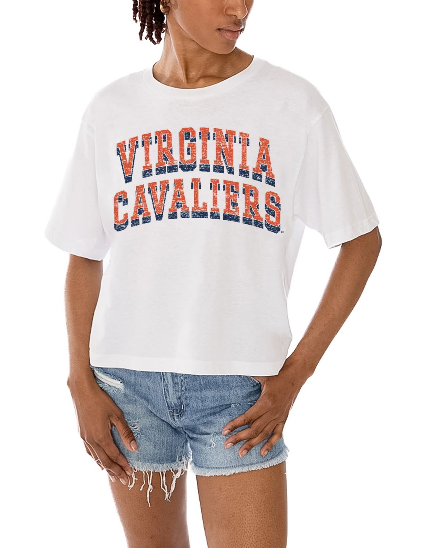 Женская футболка Gameday Couture White Virginia Cavaliers Claim To Fame Boxy Cropped — фото 1