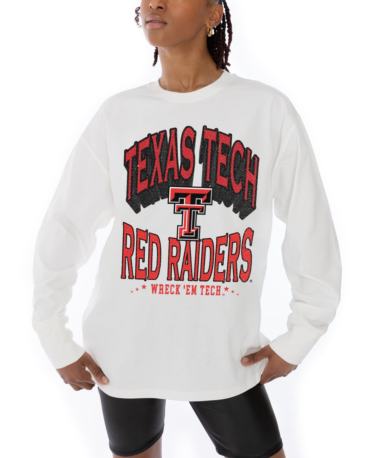 Женская футболка Gameday Couture White Texas Tech Red Raiders Midweight Oversized Long-Sleeve — фото 1