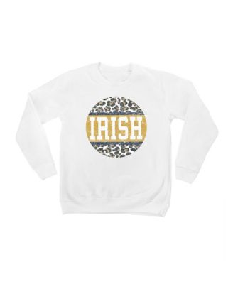 Big Boys' and Girls' White Notre Dame Fighting Irish Scoop Score Pullover Sweatshirt