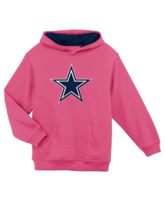 Big Girls' Pink Dallas CowBoys' Prime Fleece Pullover Hoodie