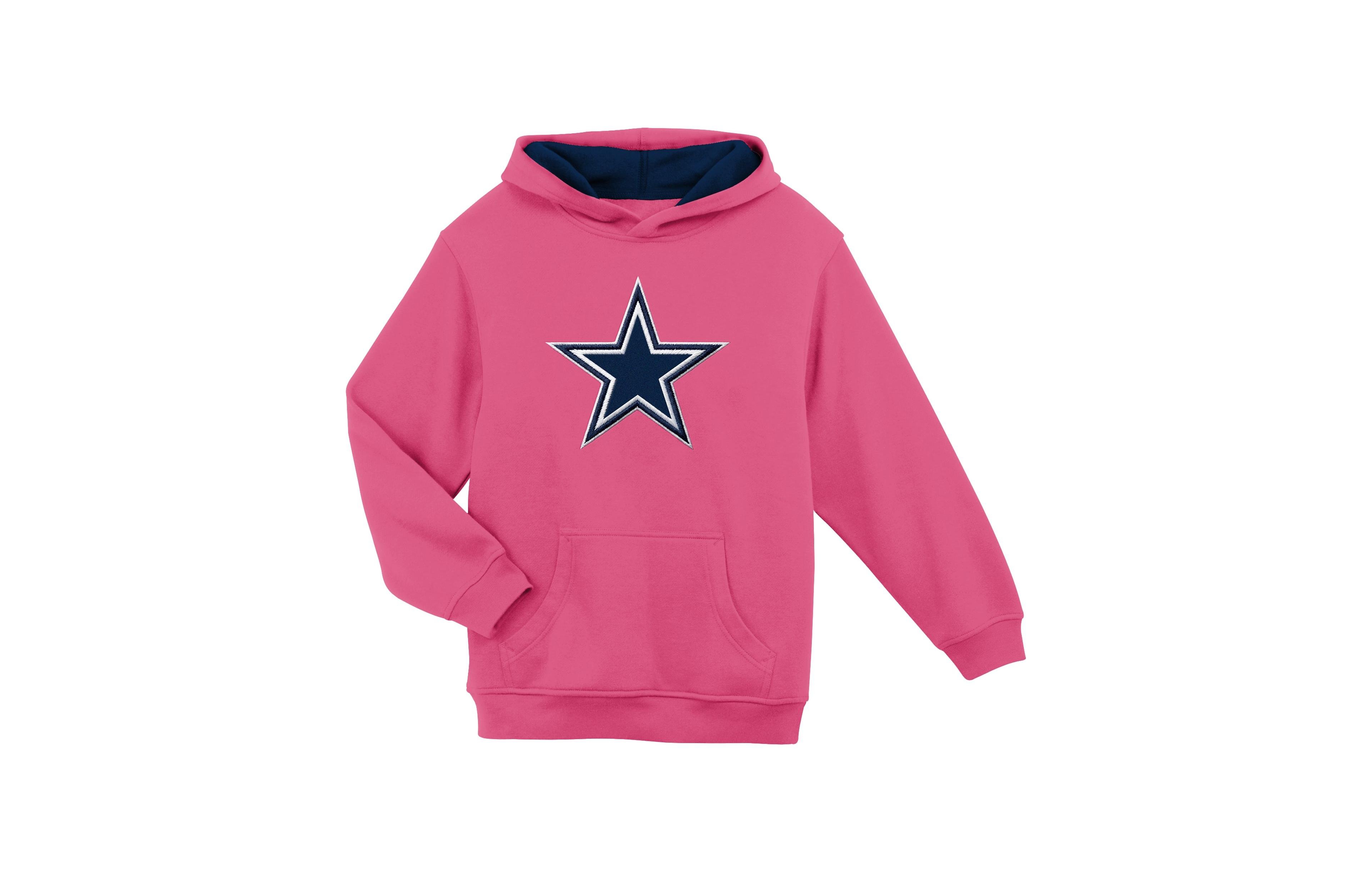 Outerstuff Big Girls' Pink Dallas CowBoys' Prime Fleece Pullover Hoodie