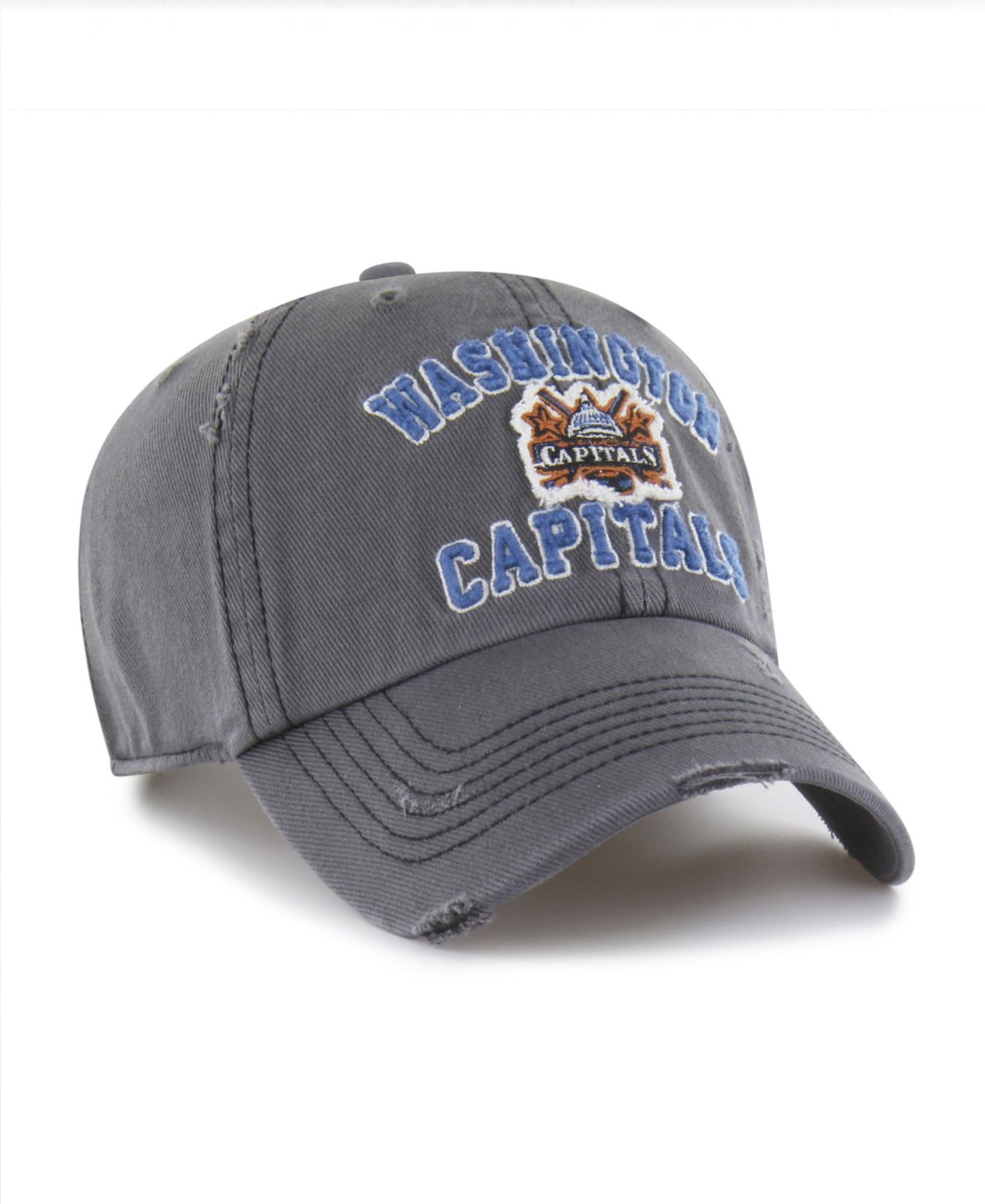 Мужская кепка '47 Brand Black Washington Capitals Seymoore Distressed Applique Clean Up Adjustable Hat — фото 2