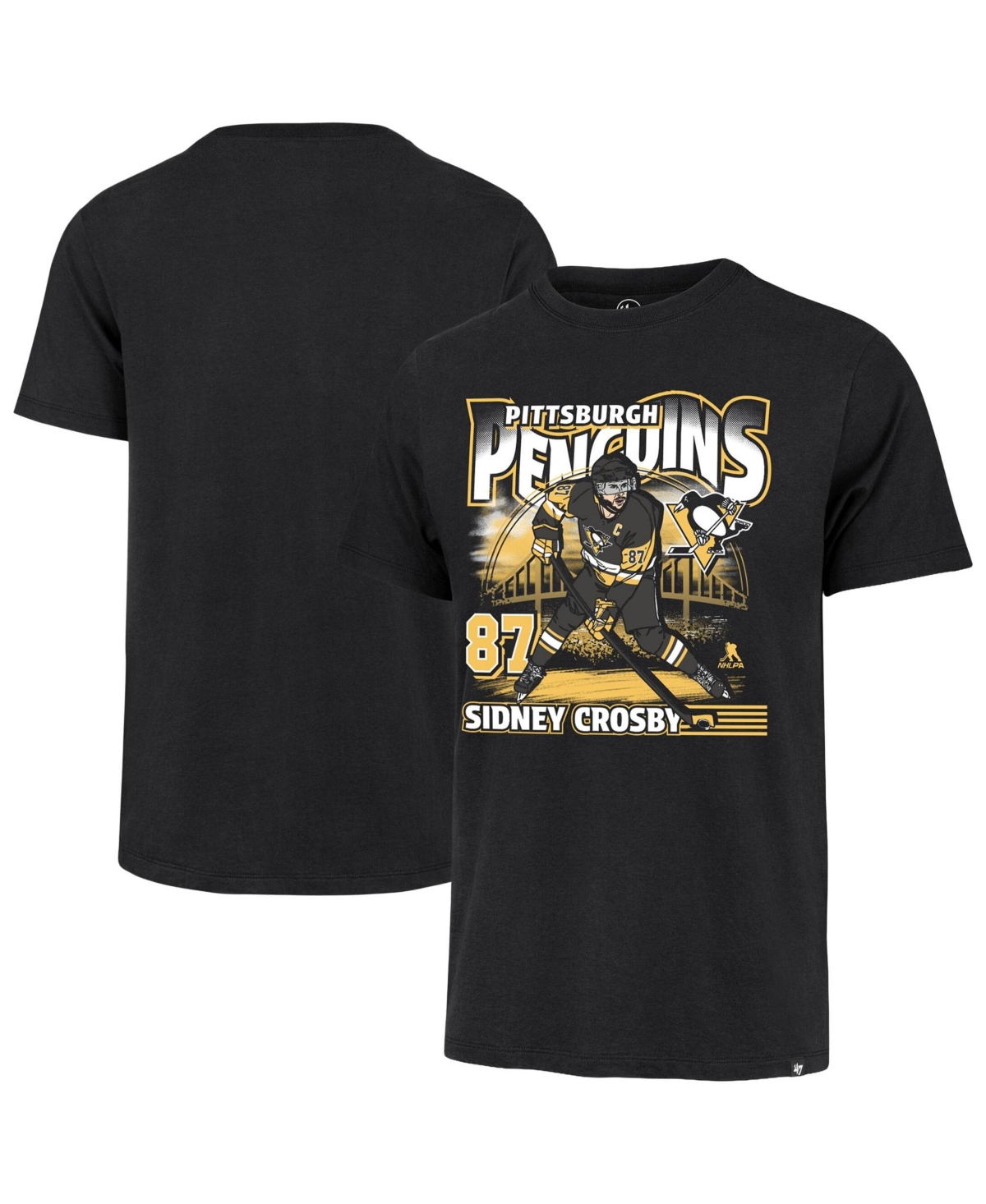 '47 Brand Men's Sidney Crosby Black Pittsburgh Penguins City Name & Number T-Shirt - Black