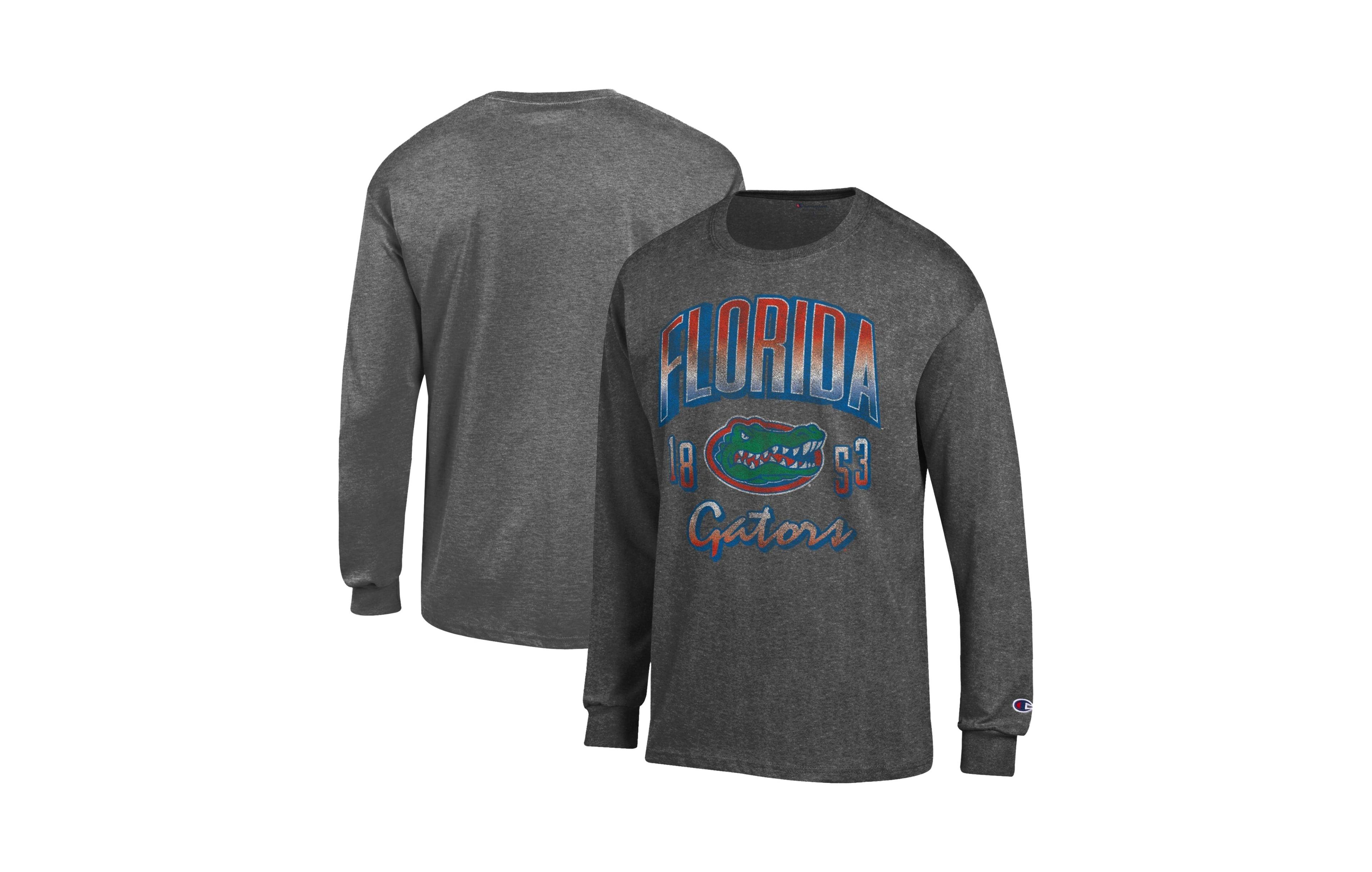 Champion Men's Heather Charcoal Florida Gators Bold Long-Sleeve T-Shirt