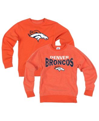 Big Boys' and Girls' Orange Denver Broncos Reversible Fleece Sweatshirt