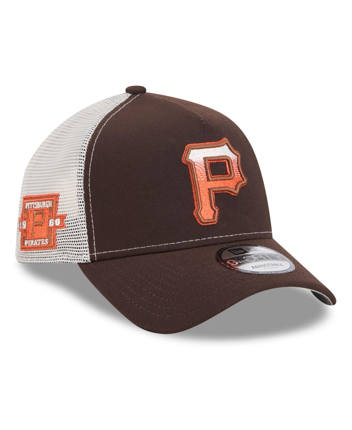 New Era Men's Brown Pittsburgh Pirates Pumpkin Spice 9FORTY A-Frame Adjustable Trucker Hat - Brown