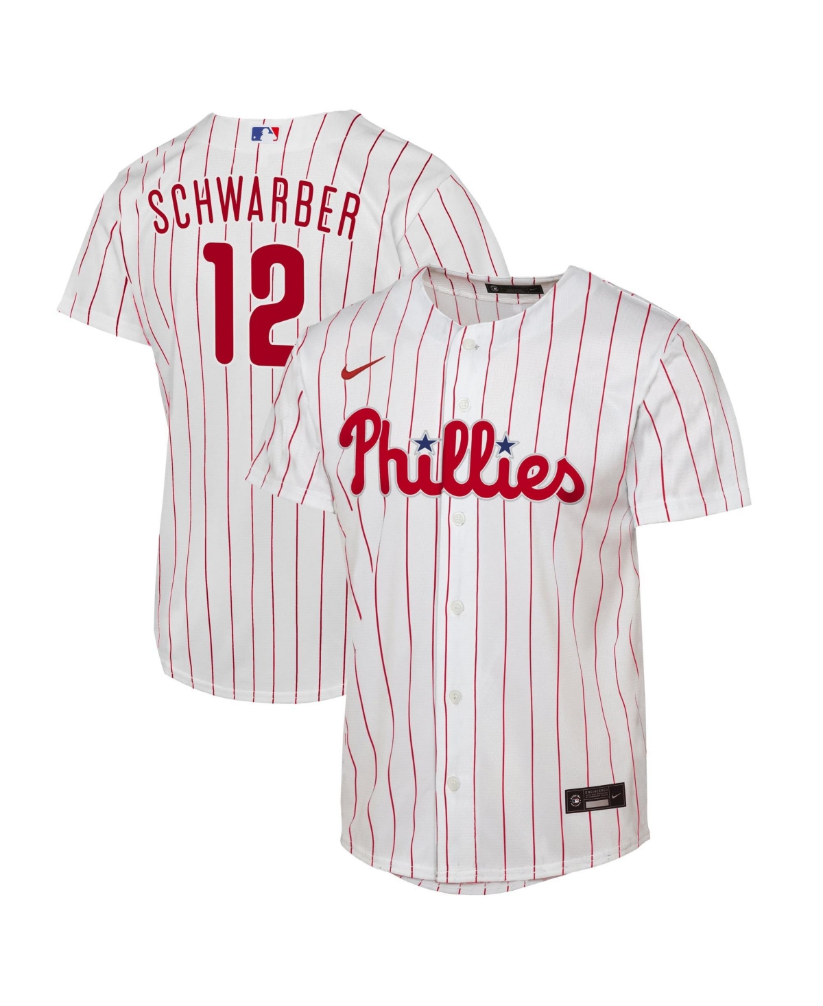 Nike Big Boys' and Girls' Kyle Schwarber White Philadelphia Phillies Home Replica Jersey - White