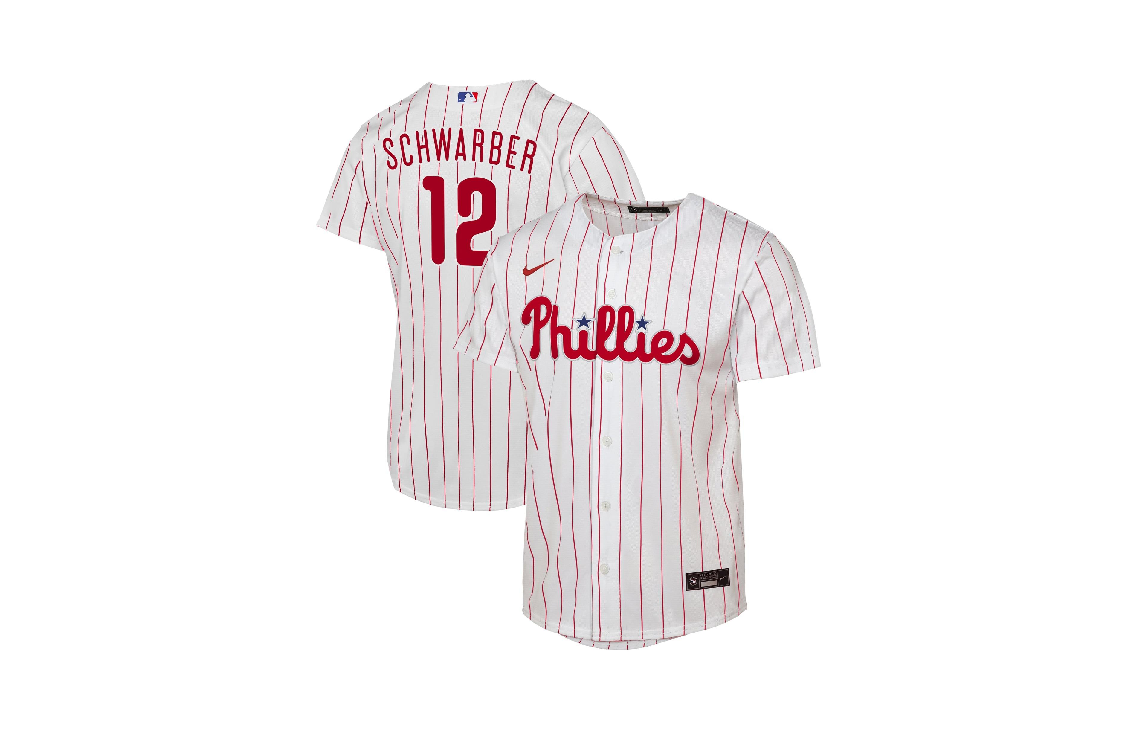 Nike Big Boys' and Girls' Kyle Schwarber White Philadelphia Phillies Home Replica Jersey